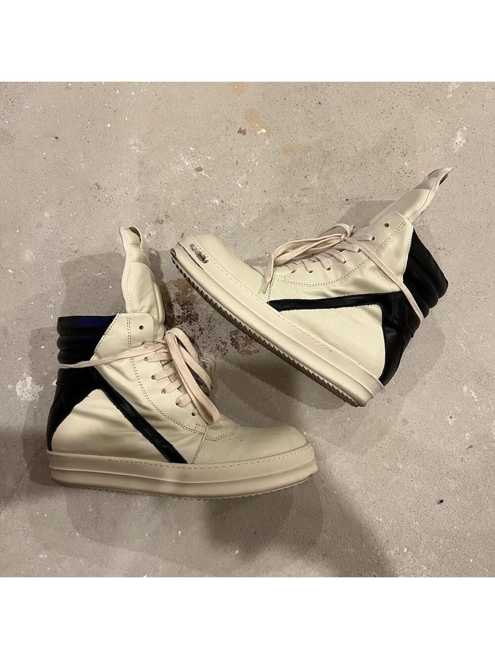 Rick Owens Men's Cream and White Trainer
